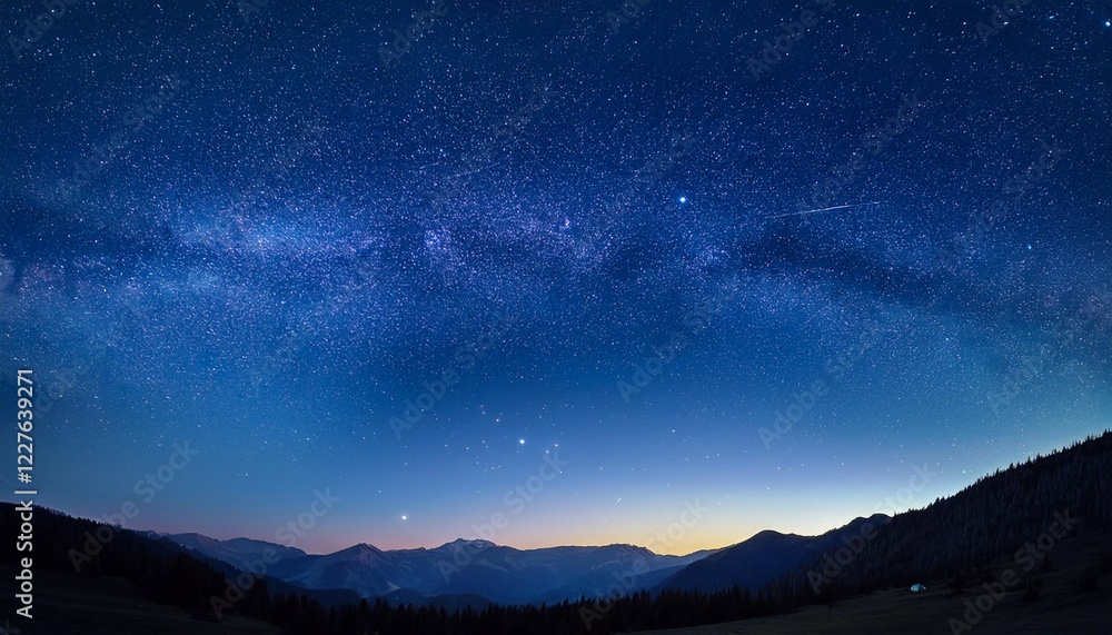 Fototapeta premium the starry at night in blue sky