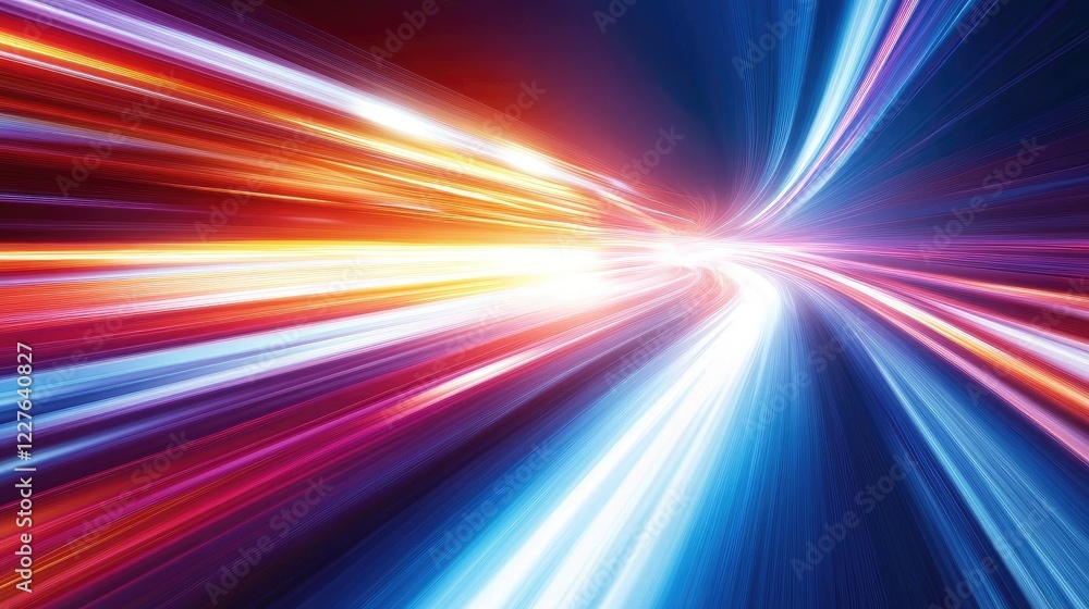 High-speed motion with blurred light trails in vibrant colors showcasing the essence of late-night driving and long exposure effects High-speed motion with blurred light trails in vibrant colors showcasing the essence of late-night driving and long exposure effects