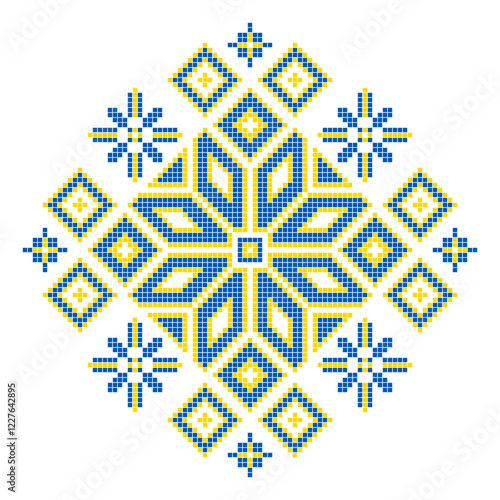 Vector illustration of Ukrainian folk ornament. Ethnic ornament. Traditional Ukrainian folk art knitted