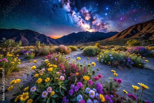 Anza Borrego Desert Super Bloom Night Photography - Stunning Low Light Wildflowers photo