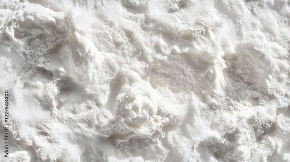 Macro View of Natural Snow Surface Illuminated by Sunlight Macro View of Natural Snow Surface Illuminated by Sunlight