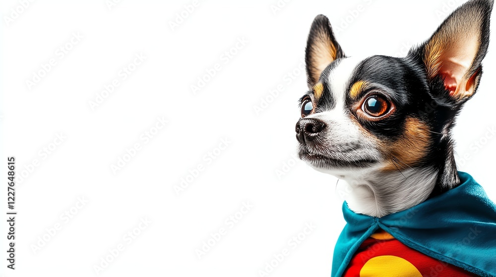 a chihuahua in a tiny superhero cape, comic book style, vibrant colors, isolated on white background a chihuahua in a tiny superhero cape, comic book style, vibrant colors, isolated on white background