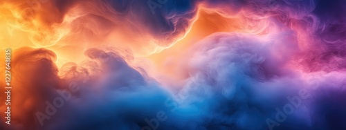 Vibrant abstract cloud background with dramatic colors ideal for presentations or print featuring ample space for text and visual impact