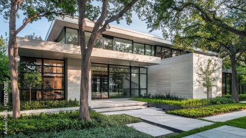 Contemporary Facade with Green Landscaping