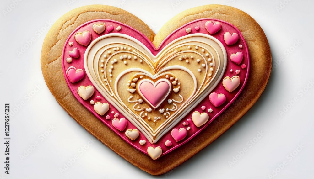 Obraz premium heart shaped cookies isolated on white background generative ai
