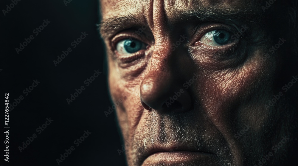 Emotional portrait of a man reflecting on a traumatic childhood and mental health challenges conveying resilience and vulnerability. Emotional portrait of a man reflecting on a traumatic childhood and mental health challenges conveying resilience and vulnerability.