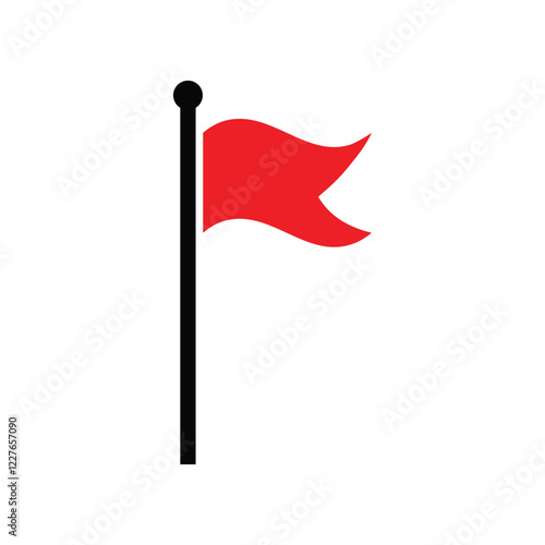 red flag icon vector symbol isolated on white