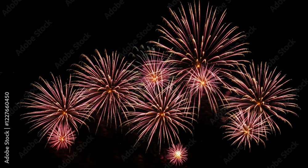 Fototapeta premium Fireworks with Simple Bursts and HD Detailing