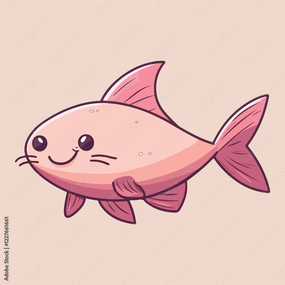 Fototapeta premium cutre cat fish vector illustration 