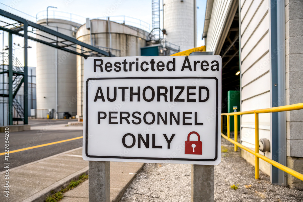 A sign indicating a restricted area, stating 