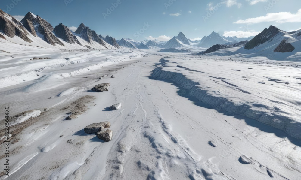 Glacial terrain with smooth and rugged surfaces , terrain, rough, surface Glacial terrain with smooth and rugged surfaces , terrain, rough, surface