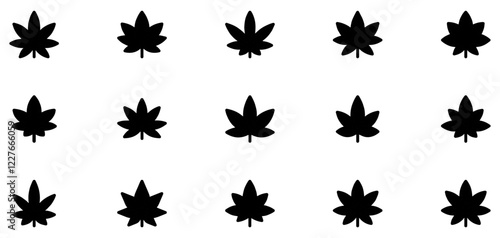 Marijuana icon set. Marijuana cannabis hemp leaf icon. Vector Illustration. EPS 10