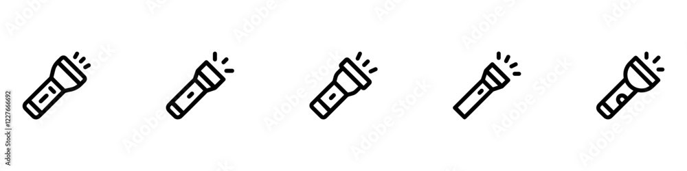 Flashlight icon set. Vector Illustration. EPS 10 Flashlight icon set. Vector Illustration. EPS 10