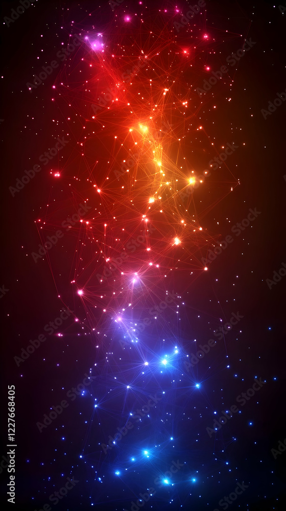 Fototapeta premium Cosmic Nebula, vibrant swirl, dark space, background, design