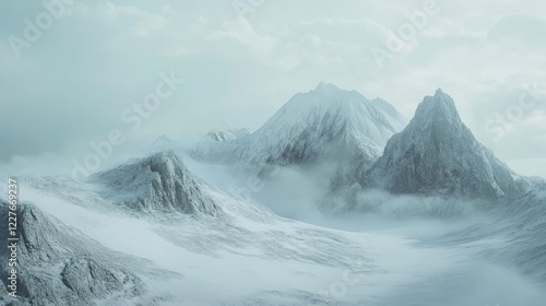 Wallpaper Mural Serene minimalist mountain landscape with soft hues and gentle tones evoking tranquility and relaxation in nature's embrace Torontodigital.ca