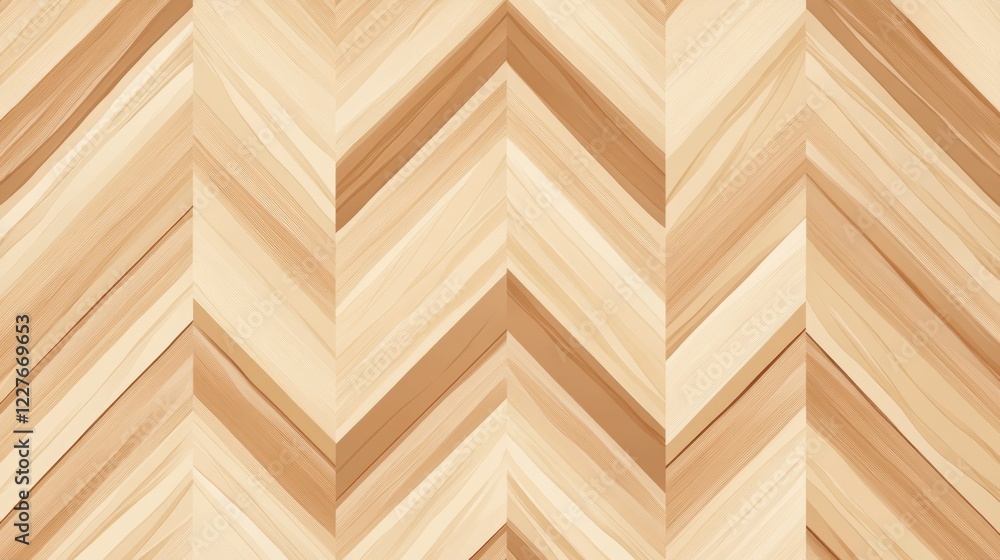 Fototapeta premium Chevron pattern in natural wood texture showcasing a warm and inviting design ideal for backgrounds and creative projects.