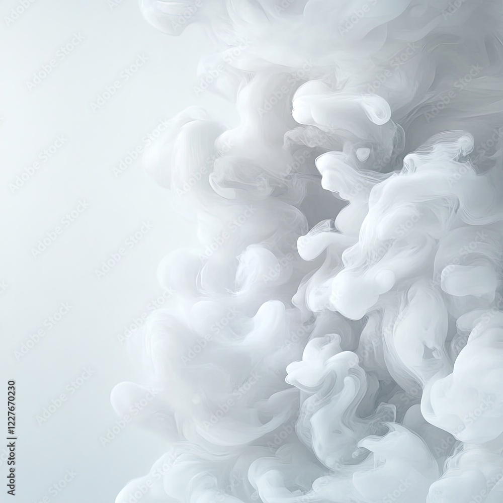 Obraz premium Ethereal Soft Smoke Swirls on Light Background Creating a Dreamy Atmosphere for Design and Art