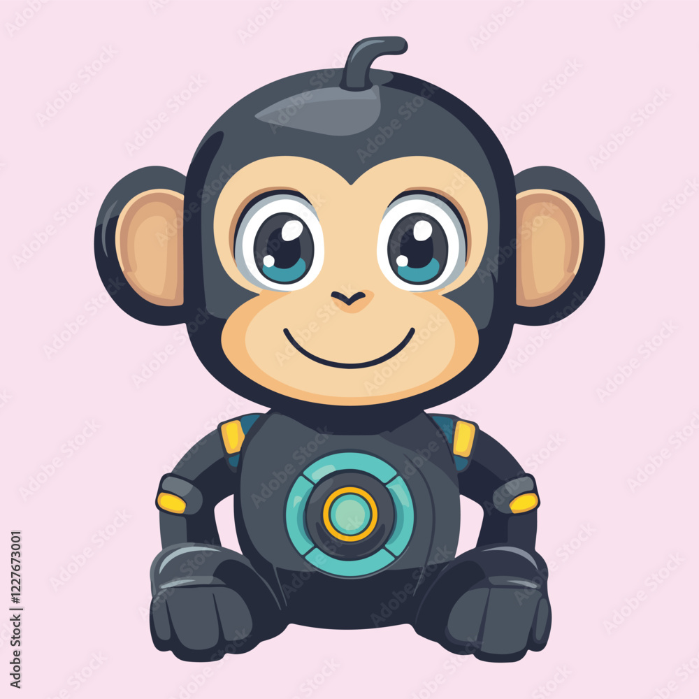 Obraz premium Monkey Robot vector illustration 