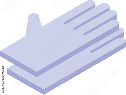Medical gloves protecting hands isometric icon represents hygiene and safety in healthcare settings
