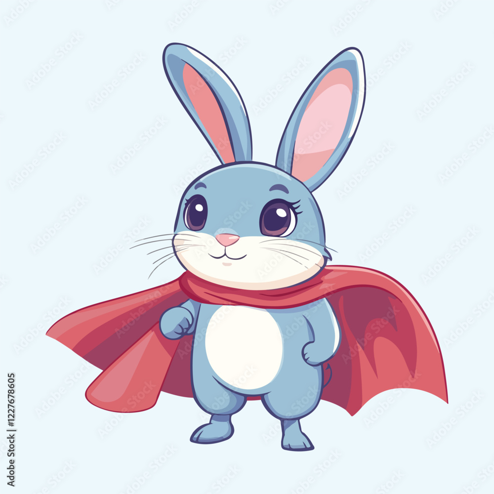 Obraz premium Superhero cute rabbit vector illustration 