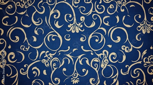 Wallpaper Mural Elegant Seamless Blue and Cream Floral Pattern for Wallpaper and Textile Design Torontodigital.ca