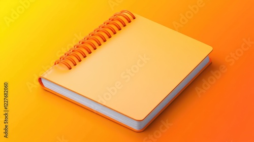 Wallpaper Mural Bright Orange Spiral Notebook Centered on Vibrant Yellow Background for Creative and Educational Concepts Torontodigital.ca