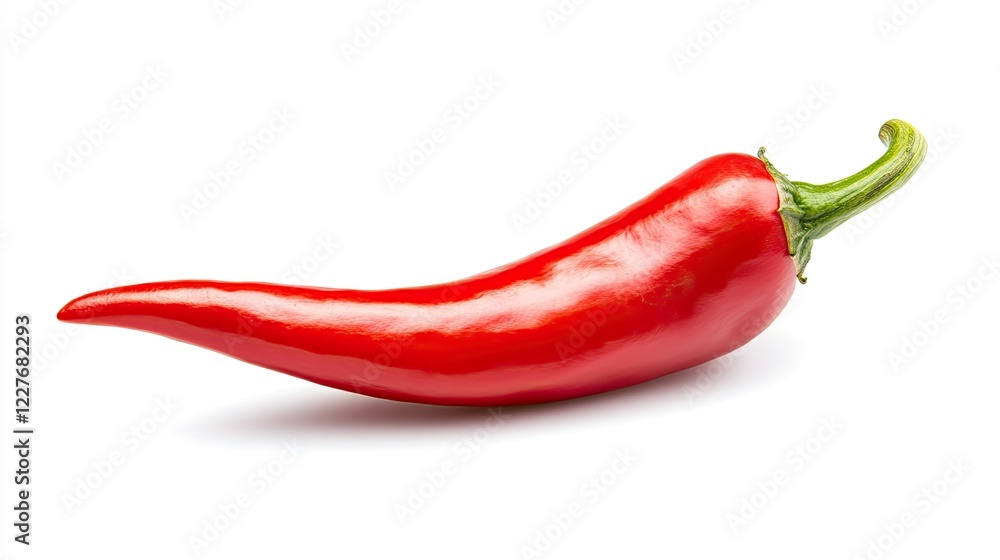 Fresh Red Chili Pepper Isolated on White Background Perfect for Culinary or Food-Related Projects Fresh Red Chili Pepper Isolated on White Background Perfect for Culinary or Food-Related Projects