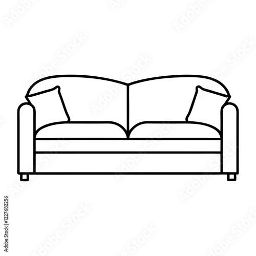 black sofa isolated on white background