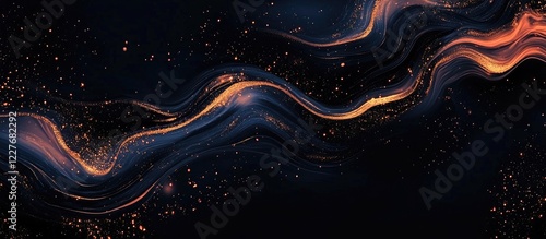 Wallpaper Mural Luxurious Abstract Colorful Waves with Pearlescent Effect on Dark Marble Background for Elegant Design and Text Placement Torontodigital.ca