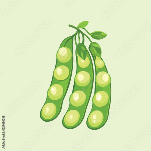 Cartoon Green Bean vector illustration 