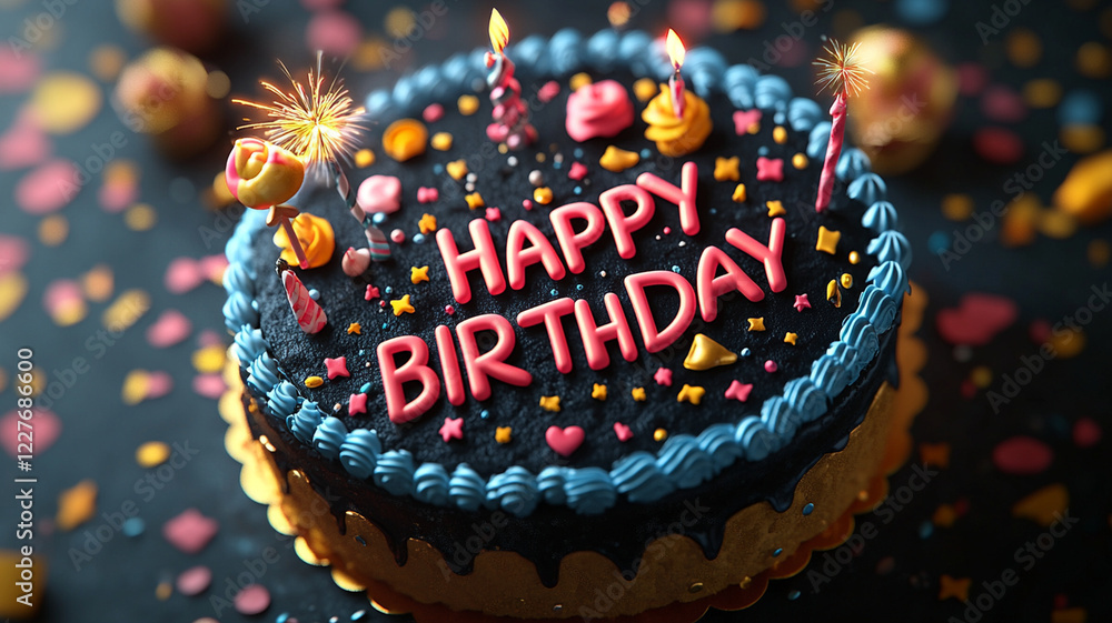 Naklejka premium HAPPY BIRTHDAY theme
