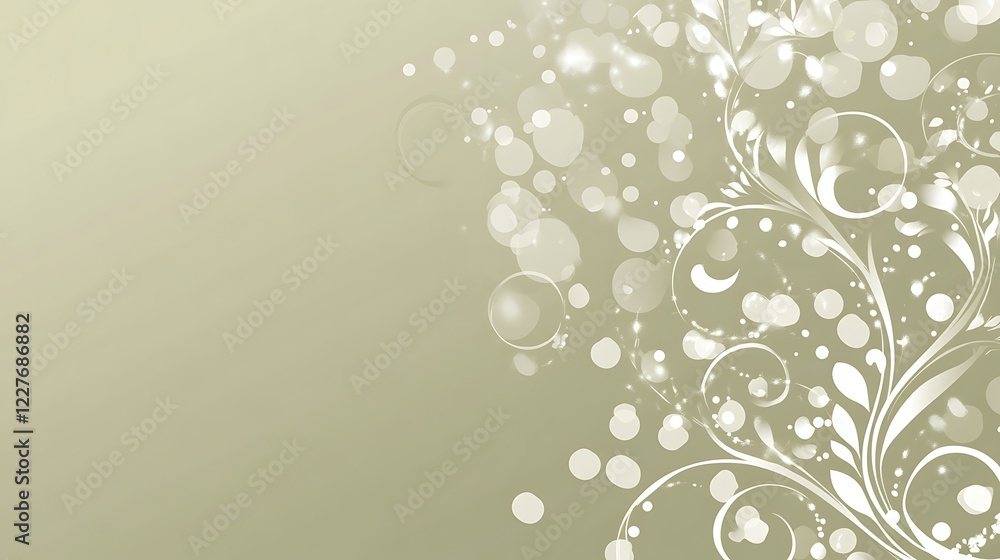 Elegant Floral Design With Soft Background Bubbles Elegant Floral Design With Soft Background Bubbles