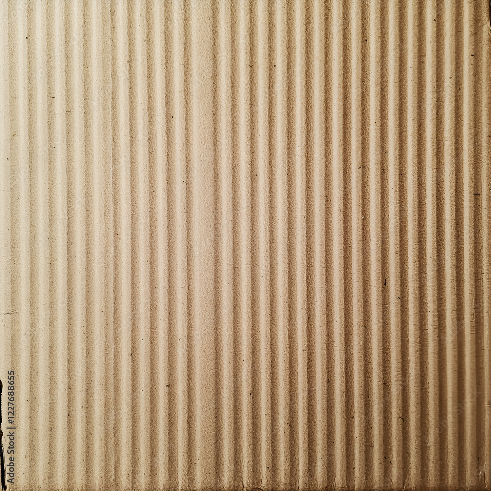 A close-up view reveals the detailed texture of the corrugated cardboard. The surface features alternating grooves and ridges, emphasizing the material's durability and utility. A close-up view reveals the detailed texture of the corrugated cardboard. The surface features alternating grooves and ridges, emphasizing the material's durability and utility.