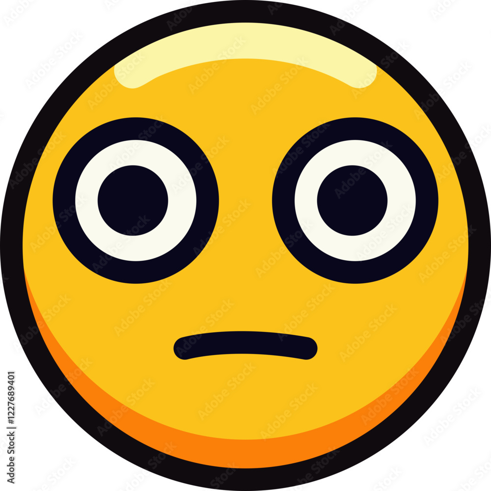 Yellow emoji with large eyes and a surprised expression. Yellow emoji with large eyes and a surprised expression.