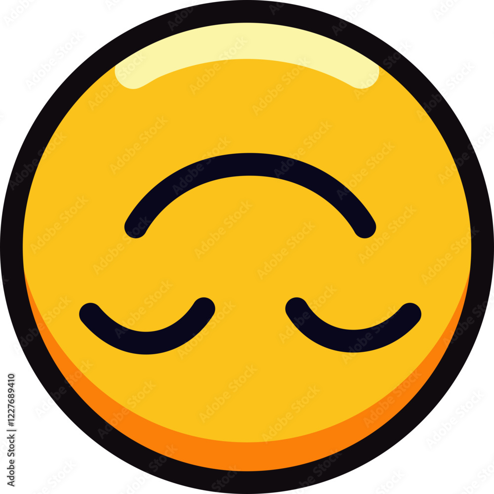 Smiling emoji with closed eyes and content expression. Smiling emoji with closed eyes and content expression.