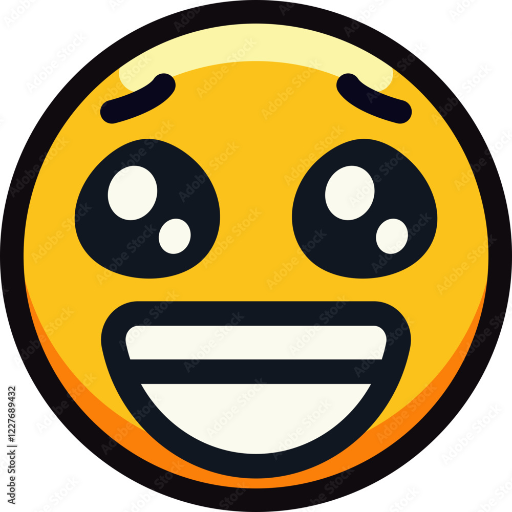 Excited emoji with wide eyes and a big smile. Excited emoji with wide eyes and a big smile.