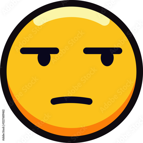 Angry emoji with furrowed brows and straight mouth expression.
