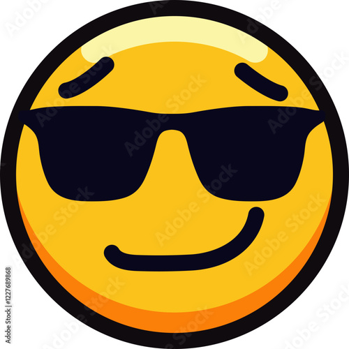 Cool emoji with sunglasses and a confident smile