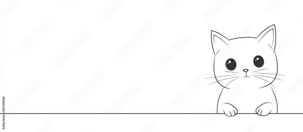 Cat Outline Icon with Empty Copy Space for Text Minimalist Design Ideal for Coloring Books for Kids No Background Required Cat Outline Icon with Empty Copy Space for Text Minimalist Design Ideal for Coloring Books for Kids No Background Required