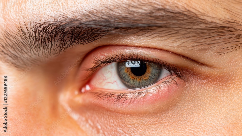 Obraz premium Close-Up of a Human Eye with Unique Iris Patterns