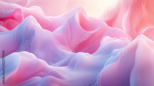Soft flowing pink and blue abstract background with wavy texture for creative design and artistic projects