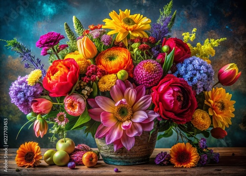 Wallpaper Mural Bold Spring Floral Arrangement: Statement Flowers in Vibrant Hues Torontodigital.ca