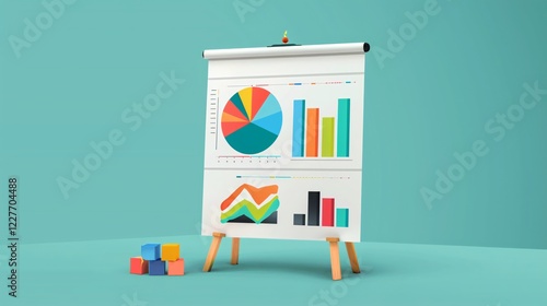 Business Report Flip Chart Icon for Infographic Presentation