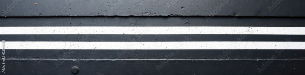 Fototapeta premium Horizontal black & white stripes on rectangular surface, danger, border, alert