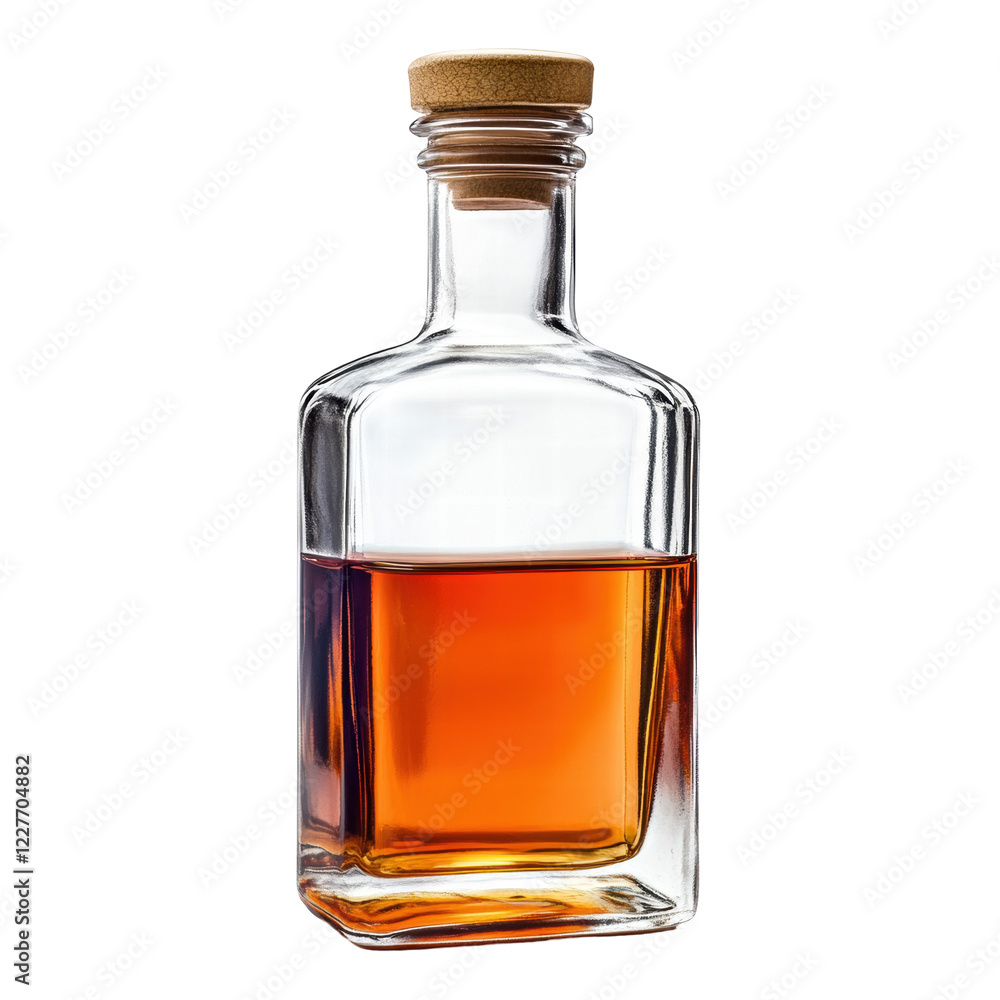 Isolated Glass bottle with brown liquid Isolated Glass bottle with brown liquid