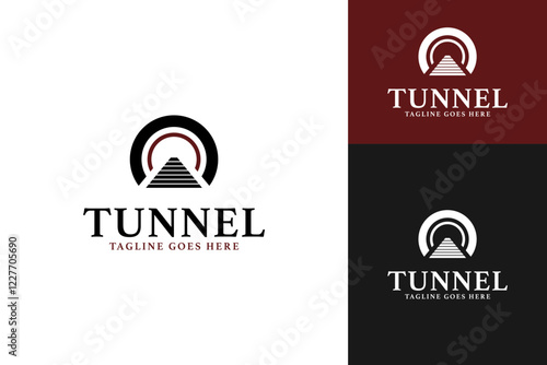 Tunnel logo design template vector illustration idea