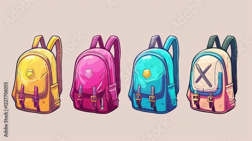 Colorful Cartoon School Backpack for Girlish Student