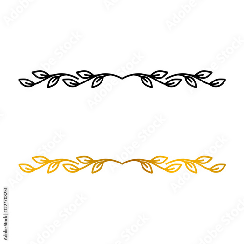 Aesthetic black and gold leaves text dividers