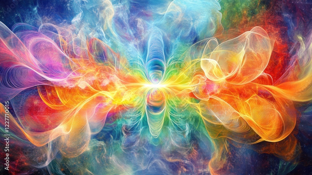 Fototapeta premium Cosmic Energy Vibrations Flowing Through Space