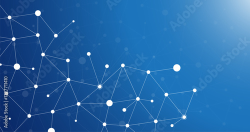 network cyber data information lines connecting in blue background template 